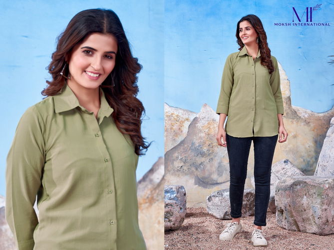 Shirt Vol 3 By Moksh Regular Office Wear Cotton Ladies Shirt Wholesale Price In Surat
